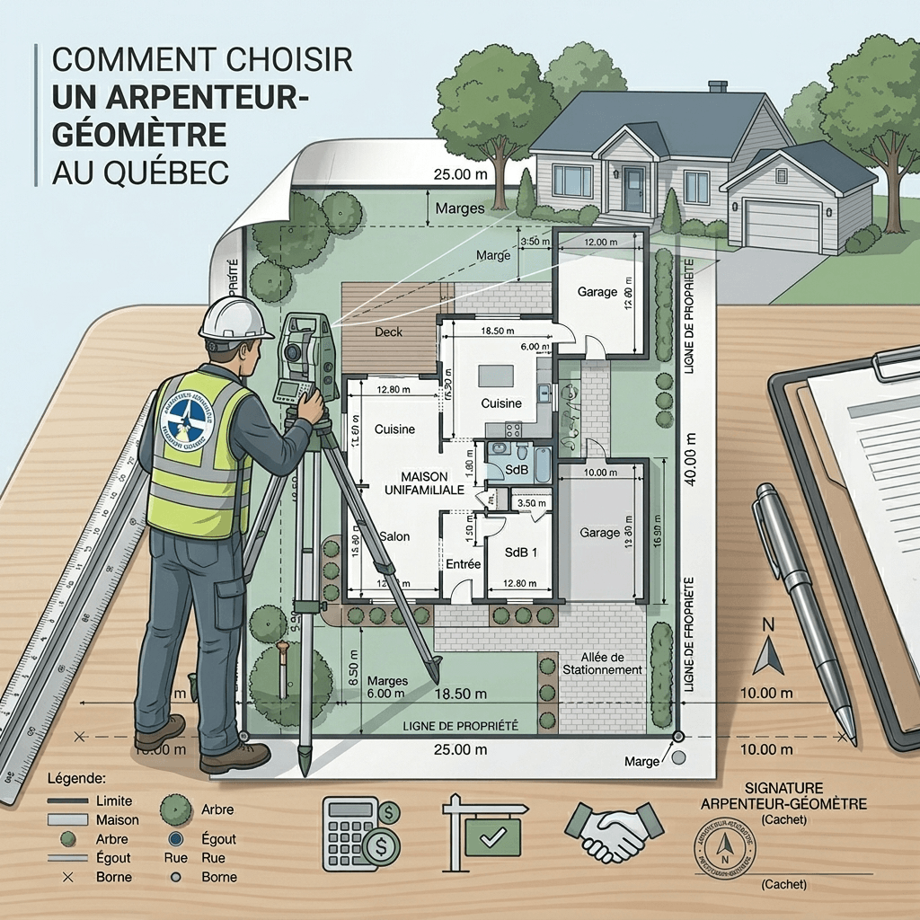 Comment choisir un arpenteur géomètre au Québec pour certificat de localisation et bornage de terrain